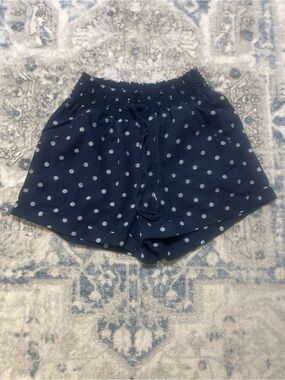 Cisono Polka Dot Elastic Waist Navy Women's Shorts